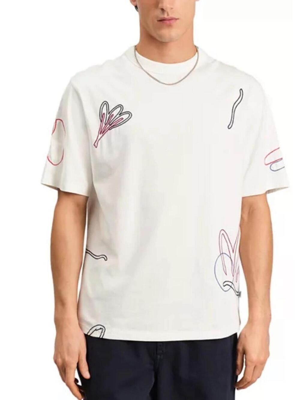 Wax London Men’s Milton Short Sleeve Tee Ecru Size L $90